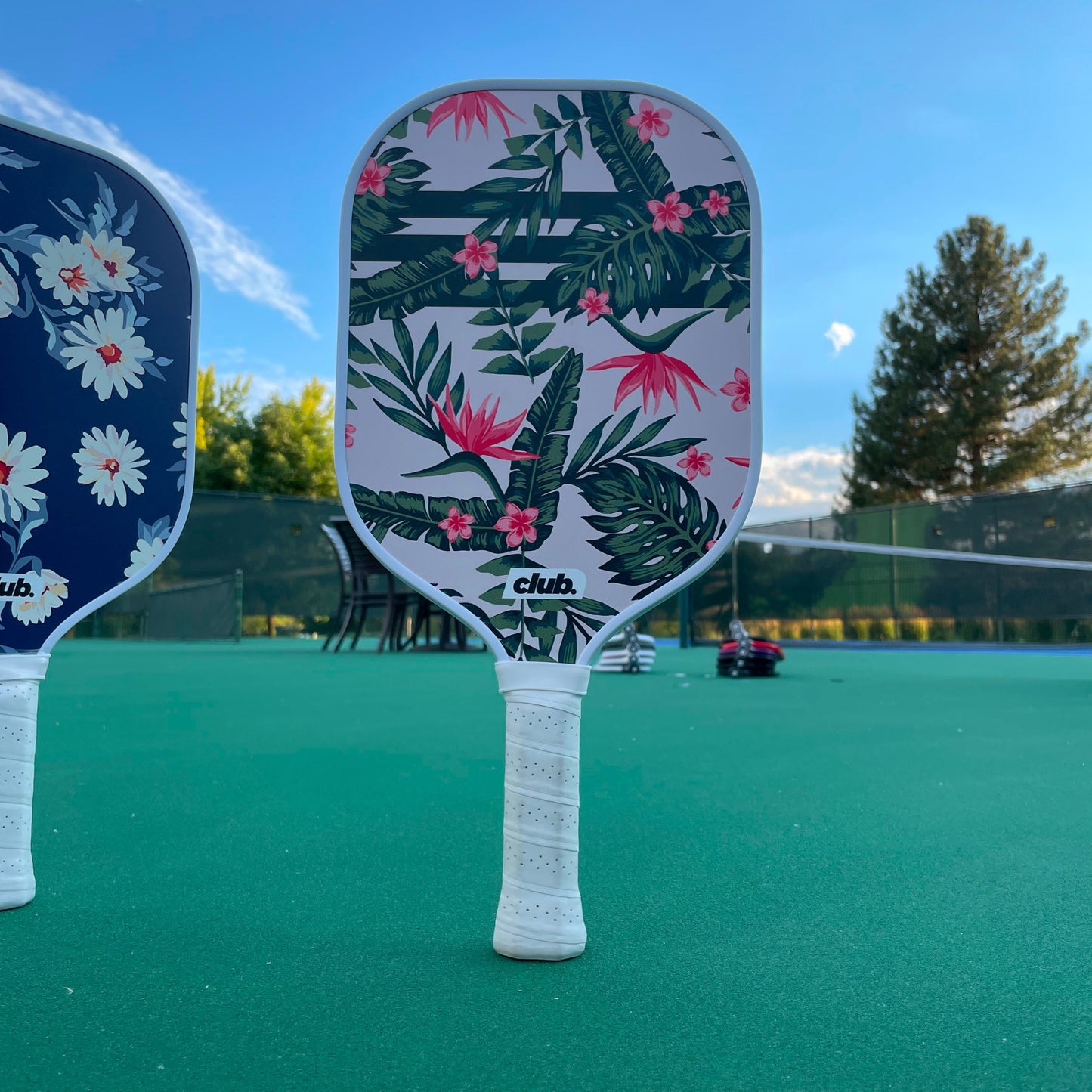 green floral pickleball paddle from club pickleball co #style_oasis